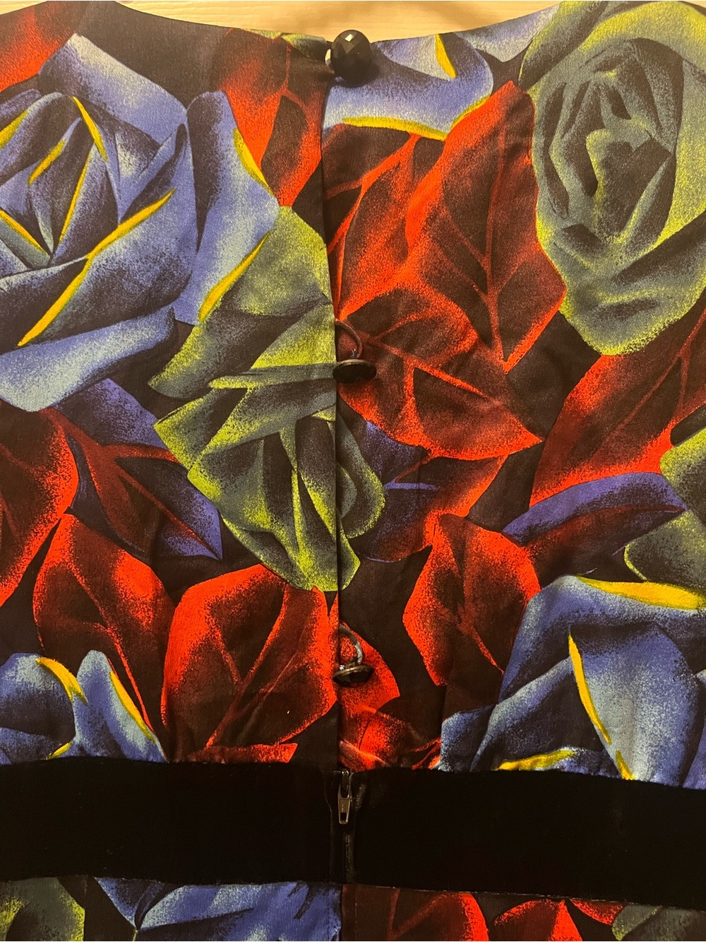 Vintage 70/80’s Albert Nipon Silk/Velvet Floral Midi Dress Size 8. Cottagecore - Picture 8 of 11